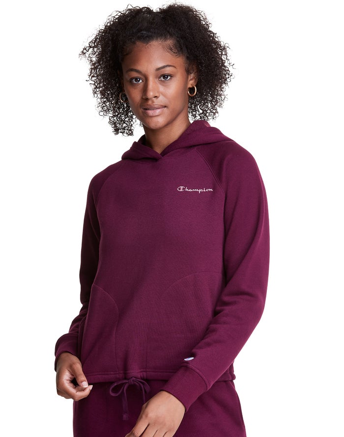 Champion Hoodie Dames - DonkerPaars - Lounge Cinch Bottom ( 596840-TKP )